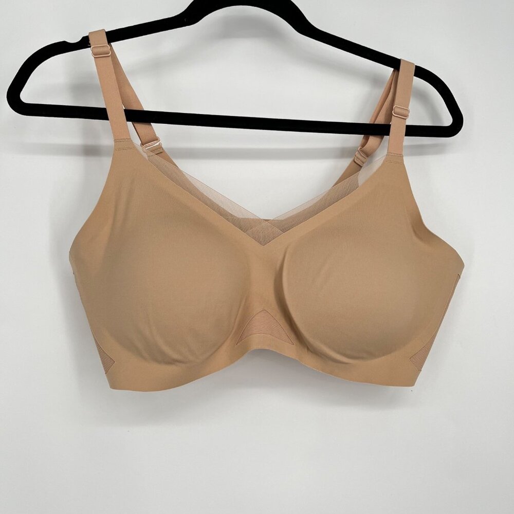 Honeylove Women's XL Bra Beige Nylon Spandex Blend Adjustable Straps